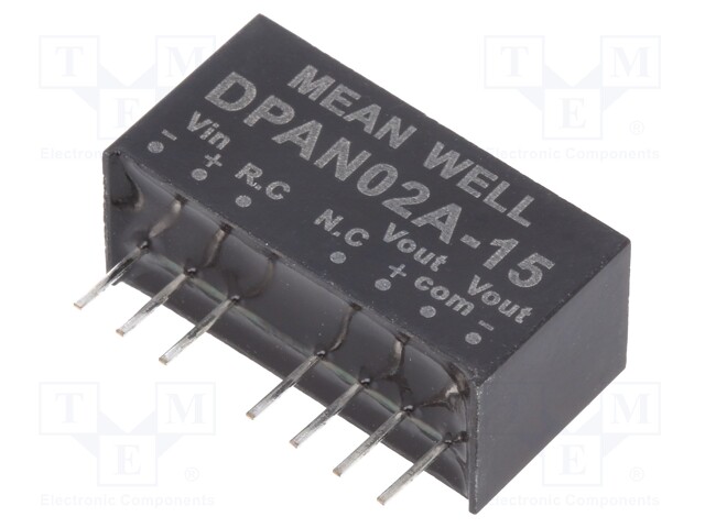 Converter: DC/DC; 2W; Uin: 9÷18V; Uout: 15VDC; Uout2: -15VDC; SIP8