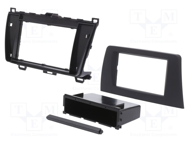 Radio mounting frame; Mazda; 2 DIN; black and silver