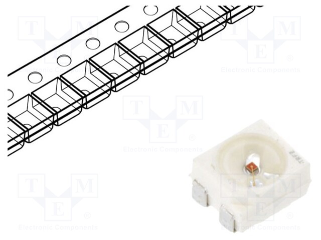 LED; SMD; 3528,PLCC4; yellow; 1120÷2240mcd; 3.5x2.8x1.9mm; 120°