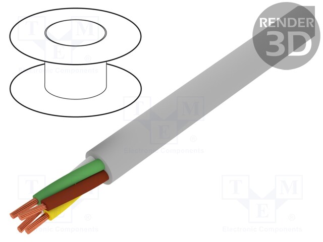 Wire; ELITRONIC® LIYY; 4x0,75mm2; unshielded; 250V; Cu; stranded