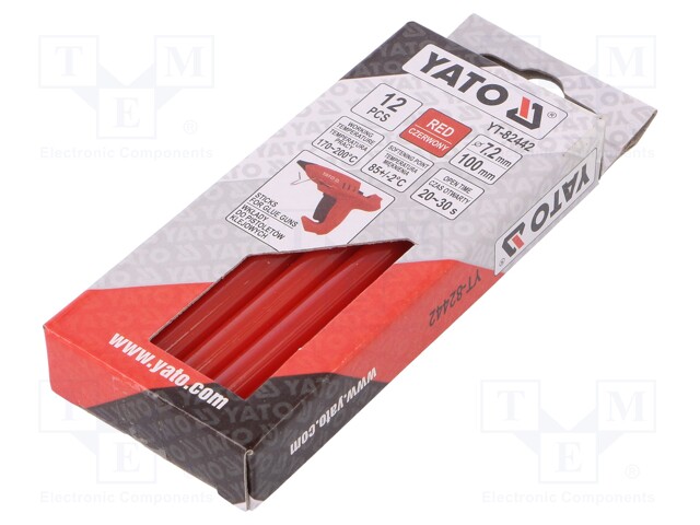 Hot melt glue; Ø: 7.2mm; red; L: 100mm; Bonding: 20÷30s; 12pcs.