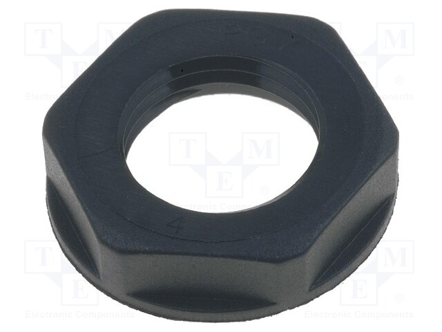 Nut; PG7; polyamide; UL94V-2; 19mm; black; -20÷100°C; Thread: PG