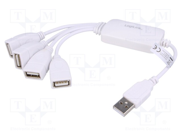 Hub USB; USB 2.0; PnP; white; Number of ports: 4