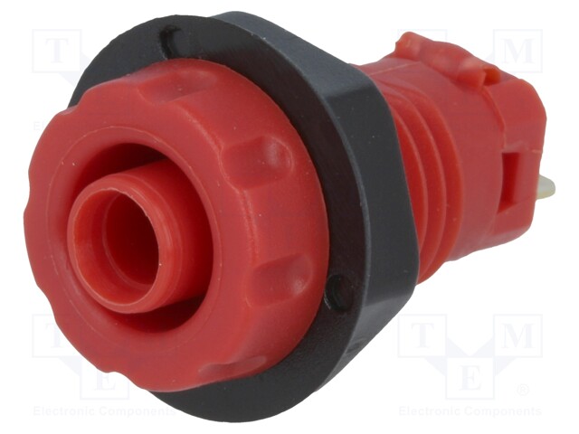 Socket; 4mm banana; 30A; 1kVDC; red