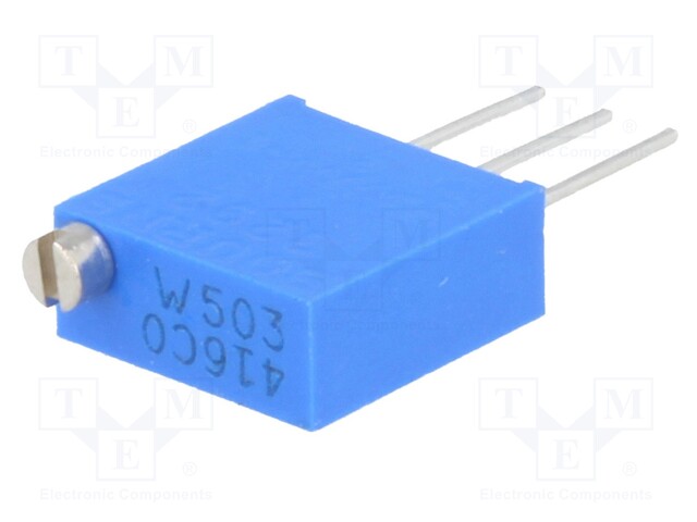 Potentiometer: mounting; vertical,multiturn; 50kΩ; 500mW; THT