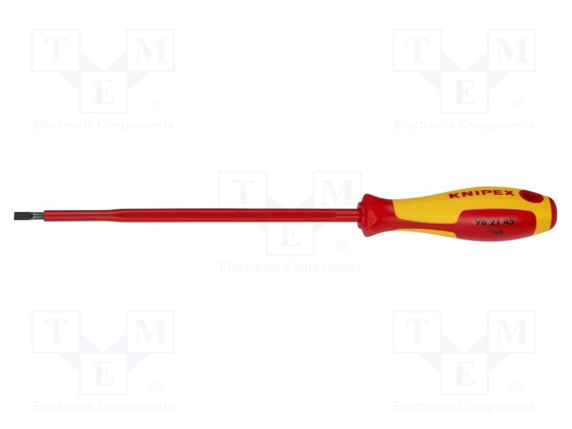 Screwdriver; insulated; slot; 4,5x0,8mm; Blade length: 180mm