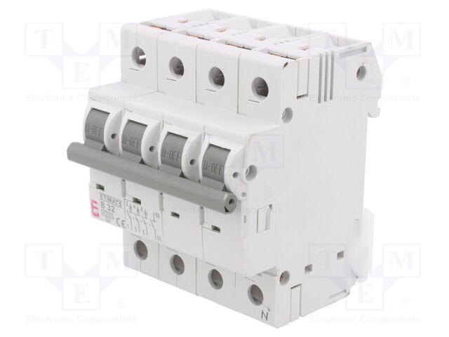 Circuit breaker; 230/400VAC; Poles: 3+N; DIN; Charact: B; 6kA; IP20