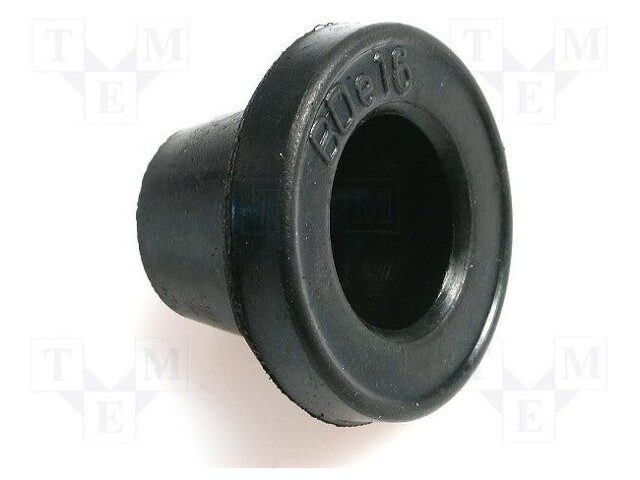 Grommet; Ømount.hole: 23mm; rubber; black; Panel thick: max.2mm