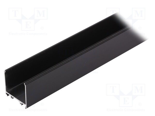 Profiles for LED modules; surface; black; L: 2m; aluminium