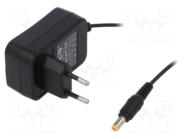 Power supply: switched-mode; 9VDC; 1A; Out: 5,5/2,1; 9W; Plug: EU