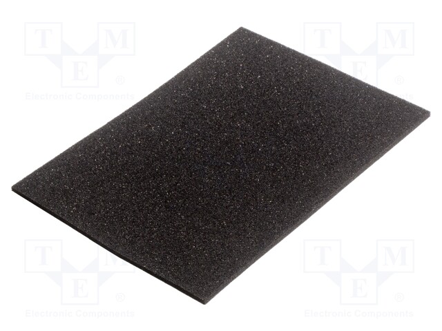 Conductive foam; ESD; L: 355mm; W: 255mm; Thk: 6mm; polyurethane