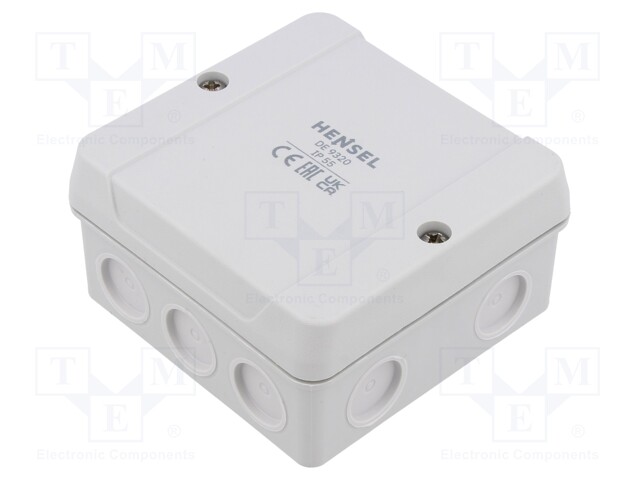 Enclosure: junction box; IP55; with membrane cable glands; grey