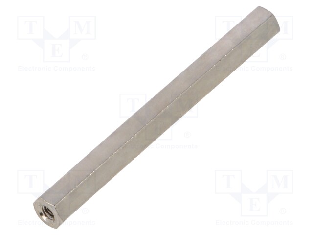 Screwed spacer sleeve; Int.thread: M2; 40mm; hexagonal; brass