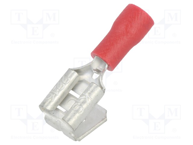 Terminal: flat; 6.3mm; 0.8mm; female/male; 0.5÷1mm2; crimped; red