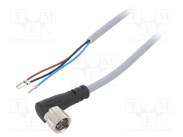 Connection lead; female,M8; IP65,IP68,IP69K; Len: 10m; 0÷60VDC