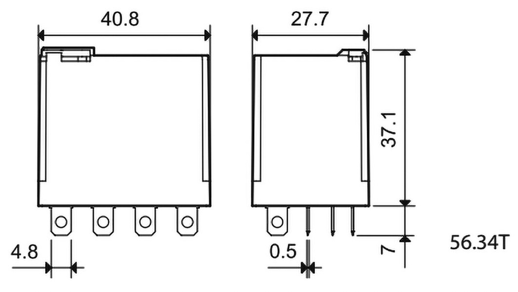 Relay: electromagnetic; 4PDT; Ucoil: 24VDC; 12A/250VAC; 12A/30VDC