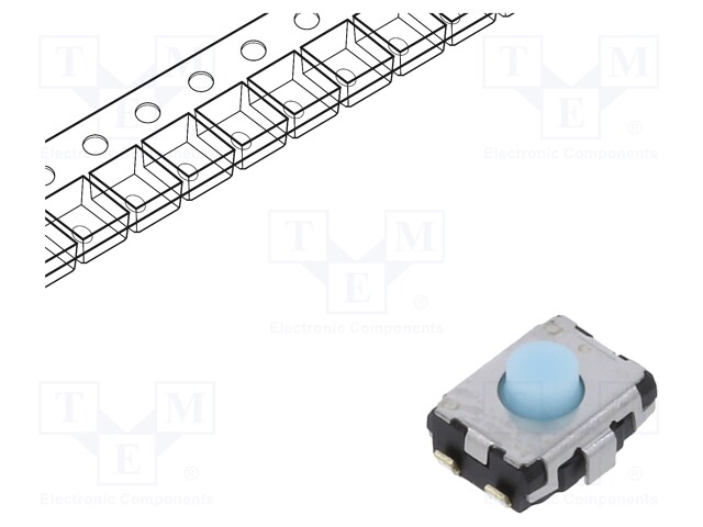 Push-button; SPST; Pos: 2; 0.02A/15VDC; SMD; none; OFF-(ON); 100mΩ