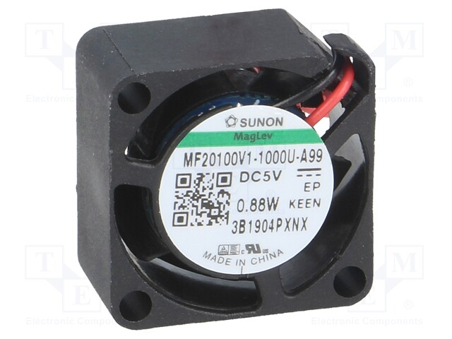 Fan: DC; axial; 5VDC; 20x20x10mm; 3.22m3/h; 25dBA; Vapo; 16500rpm