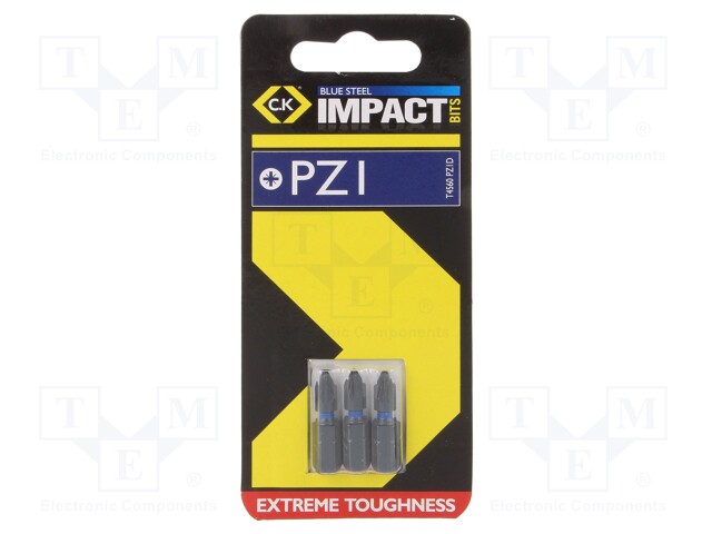 Screwdriver bit; Pozidriv®; PZ1; Overall len: 25mm; 3pcs; Torsion