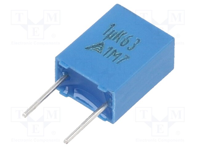 Capacitor: polyester; 1uF; 40VAC; 63VDC; Pitch: 5mm; ±10%; -55÷125°C