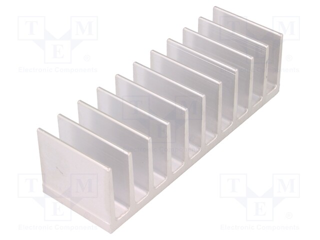 Heatsink: extruded; grilled; L: 40mm; W: 124mm; H: 35mm; aluminium