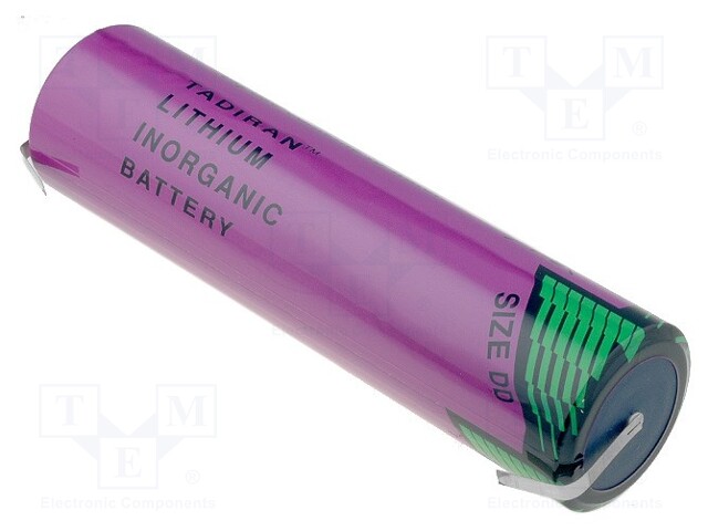 Battery: lithium (LTC); 3.6V; DD; soldering lugs; Ø32.9x123.5mm
