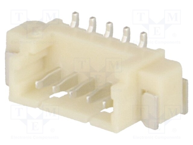 Socket; wire-board; male; 1.25mm; PIN: 5; SMT; 125V; 1A; tinned