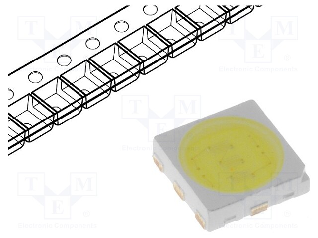 Power LED; white cold; 4600-5600K; 100÷120lm; 120°; P: 1W