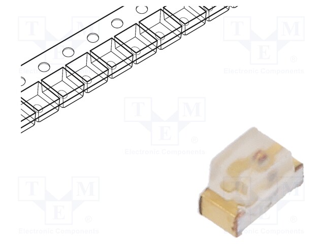 LED; SMD; 0603; red; 10÷22mcd; 1.6x0.8x1.1mm; 120°; 1.75÷2.2V; 2mA