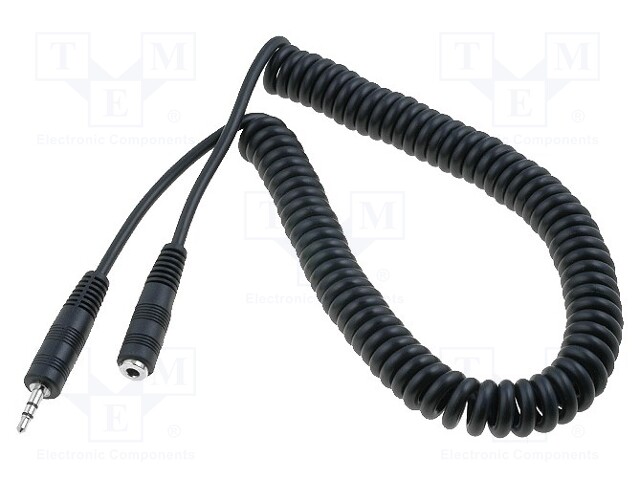 Cable; Jack 3.5mm socket,Jack 3.5mm plug; 3m; black