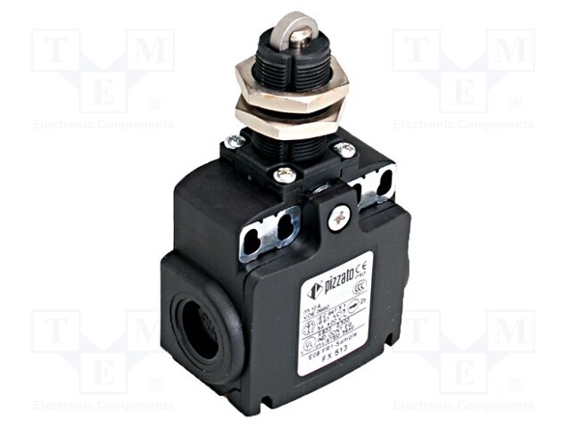 Limit switch; plunger with metal roller Ø12mm; NO + NC; 10A