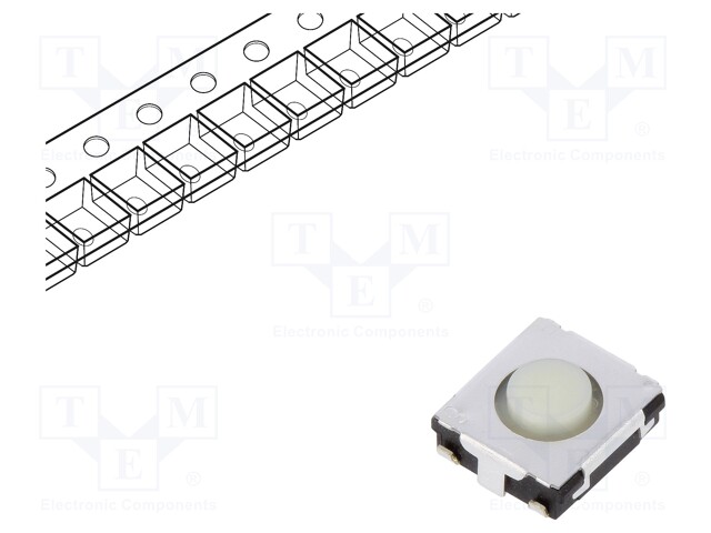 Microswitch TACT; SPST; Pos: 2; 0.02A/15VDC; SMT; none; 3.5N; 2.5mm