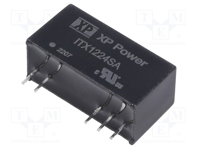 Isolated Board Mount DC/DC Converter, 2:1 Input, ITE, 1 Output, 6 W, 24 V, 250 mA