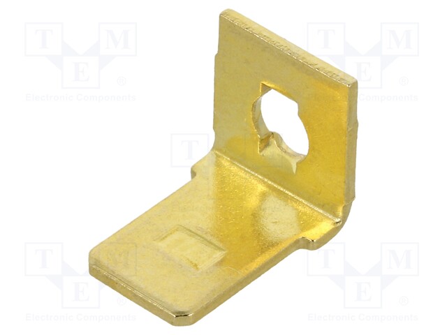 Terminal: flat; 6.4mm; 0.8mm; male; M3; screw; brass; angled 90°