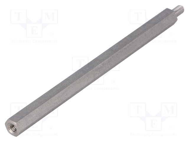 Screwed spacer sleeve; Int.thread: M4; 100mm; Ext.thread: M4