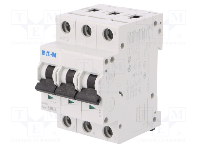 Circuit breaker; 230/400VAC; Inom: 20A; Poles: 3; DIN; Charact: B