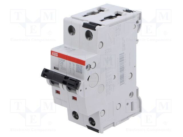 Circuit breaker; 415VAC; 10A; Poles: 2; for DIN rail mounting