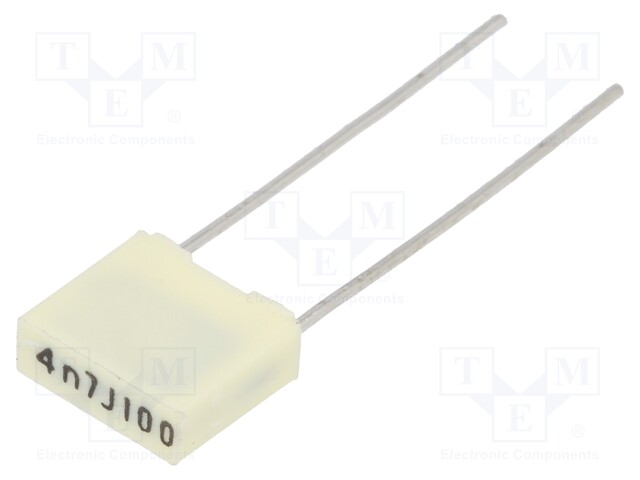 Capacitor: polyester; 4.7nF; 63VAC; 100VDC; Pitch: 5mm; ±5%