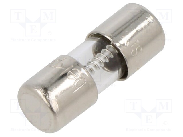 Fuse: fuse; time-lag; 5A; 350VAC; cylindrical,glass; 5x15mm; brass