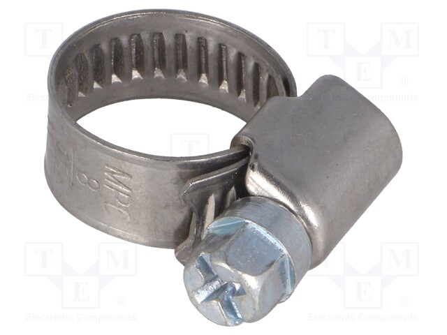 Worm gear clamp; W: 9mm; Clamping: 8÷16mm; chrome steel AISI 430