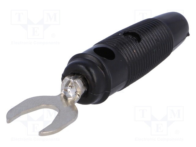 Plug; fork terminals; 500VDC; 10A; black; Overall len: 59.2mm