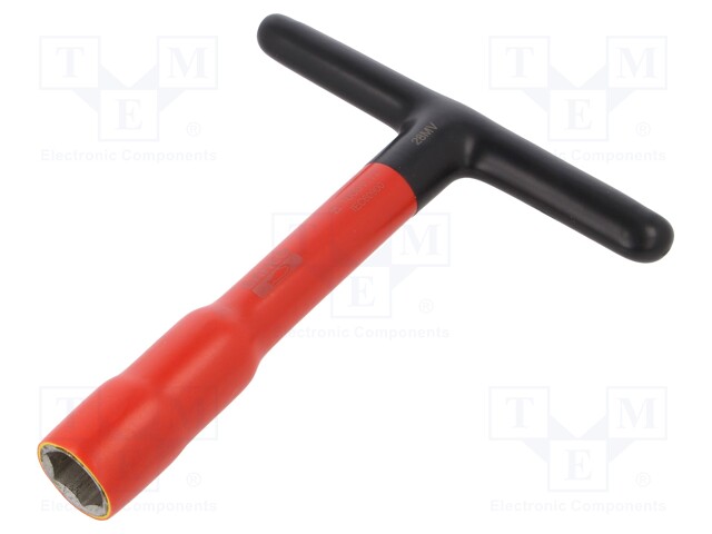 Key; insulated,socket spanner; HEX 21mm; tool steel; 200mm; 1kV