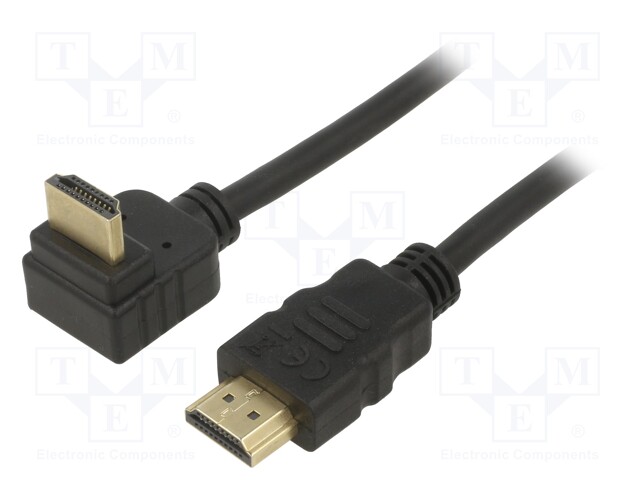 Cable; HDCP 2.2,HDMI 2.0; HDMI plug,HDMI plug 270°; PVC; 3m