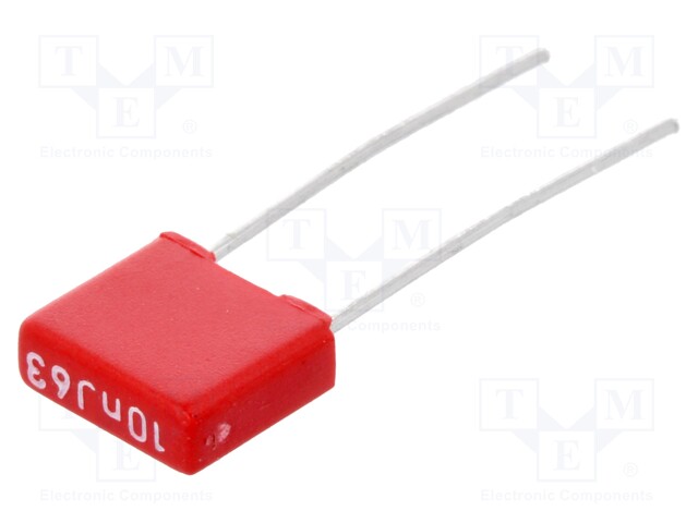 Capacitor: polyester; 10nF; 40VAC; 63VDC; Pitch: 5mm; ±5%; -55÷100°C