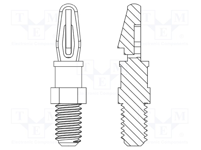 PCB distance; polyamide 66; L: 4.8mm; screwed rod,snap fastener