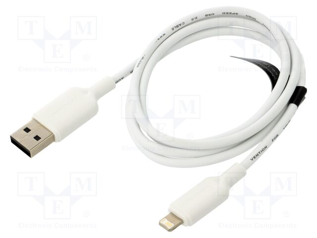 Cable; Apple Lightning plug,USB A socket; nickel plated; 1m