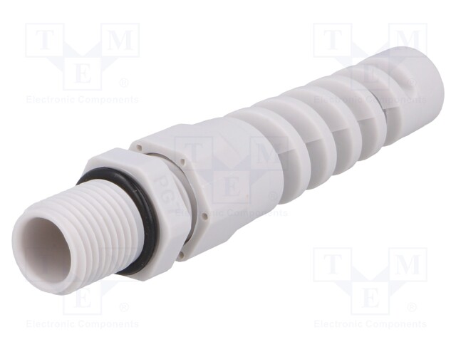 Cable gland; with strain relief; PG7; IP68; Mat: polyamide; grey