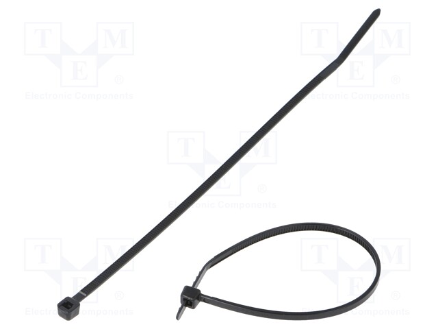 Cable tie; L: 142mm; W: 2.5mm; polyamide; 80N; black; Ømax: 32mm