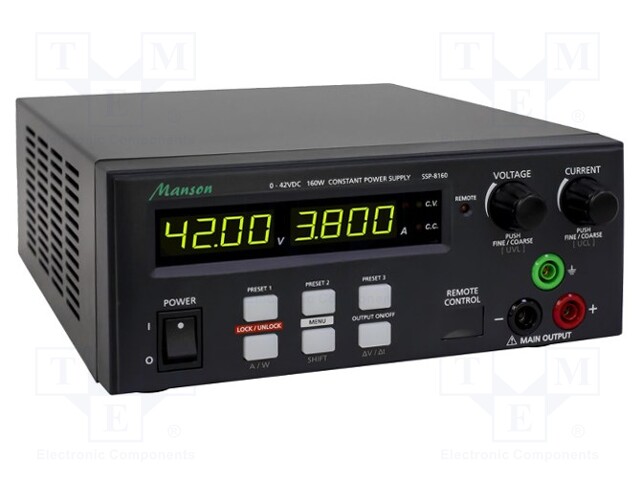 Power supply: programmable laboratory; Channels: 1; 0÷42VDC