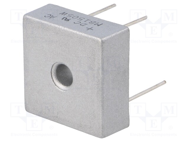 Single-phase bridge rectifier; Urmax: 50V; If: 15A; Ifsm: 300A